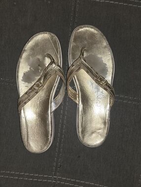 Coach Metallic Gold Thong Sandals